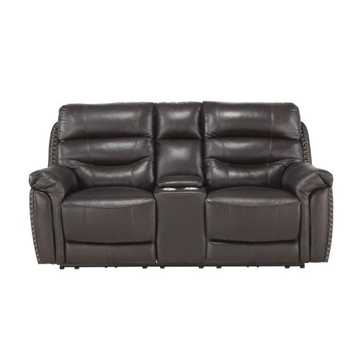 Lance Power Double Reclining Loveseat with Power Headrests in Brown image