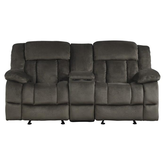 Laurelton Double Glider Reclining Loveseat w/ Center Console in Chocolate 9636-2 image