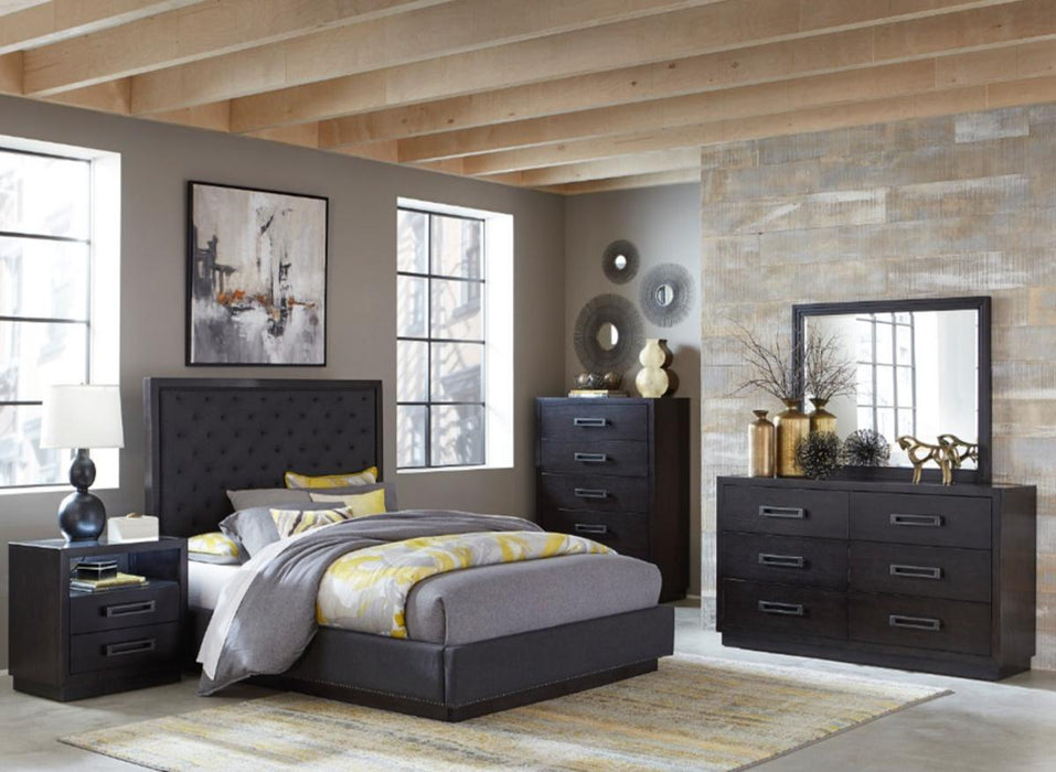 Larchmont Queen Upholstered Platform Bed in Charcoal 5424-1*