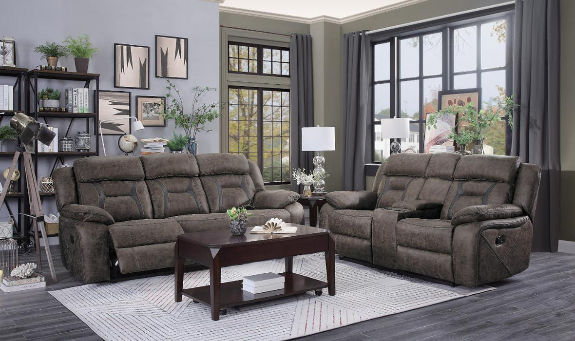 Madrona Double Reclining Sofa in Dark Brown 9989DB-3