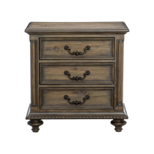 Rachelle 3 Drawer Nightstand in Weathered Pecan 1693-4 image