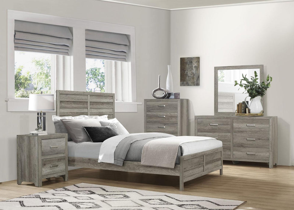 Mandan Queen Panel Bed in Weathered Gray 1910GY-1*