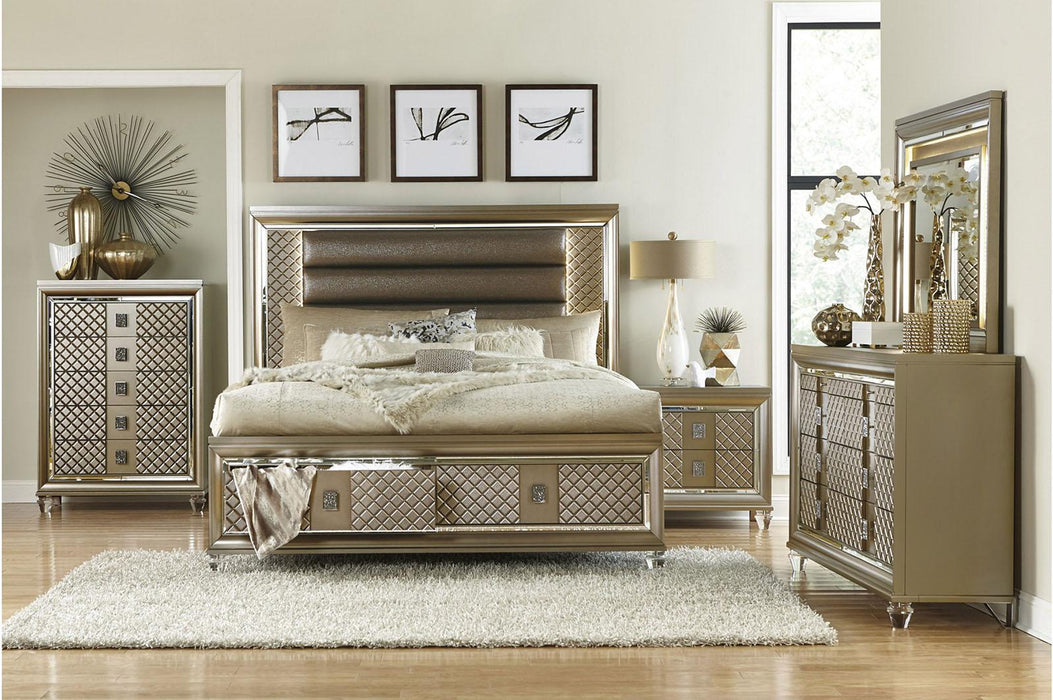 Loudon 5 Drawer Chest in Champagne Metallic 1515-9