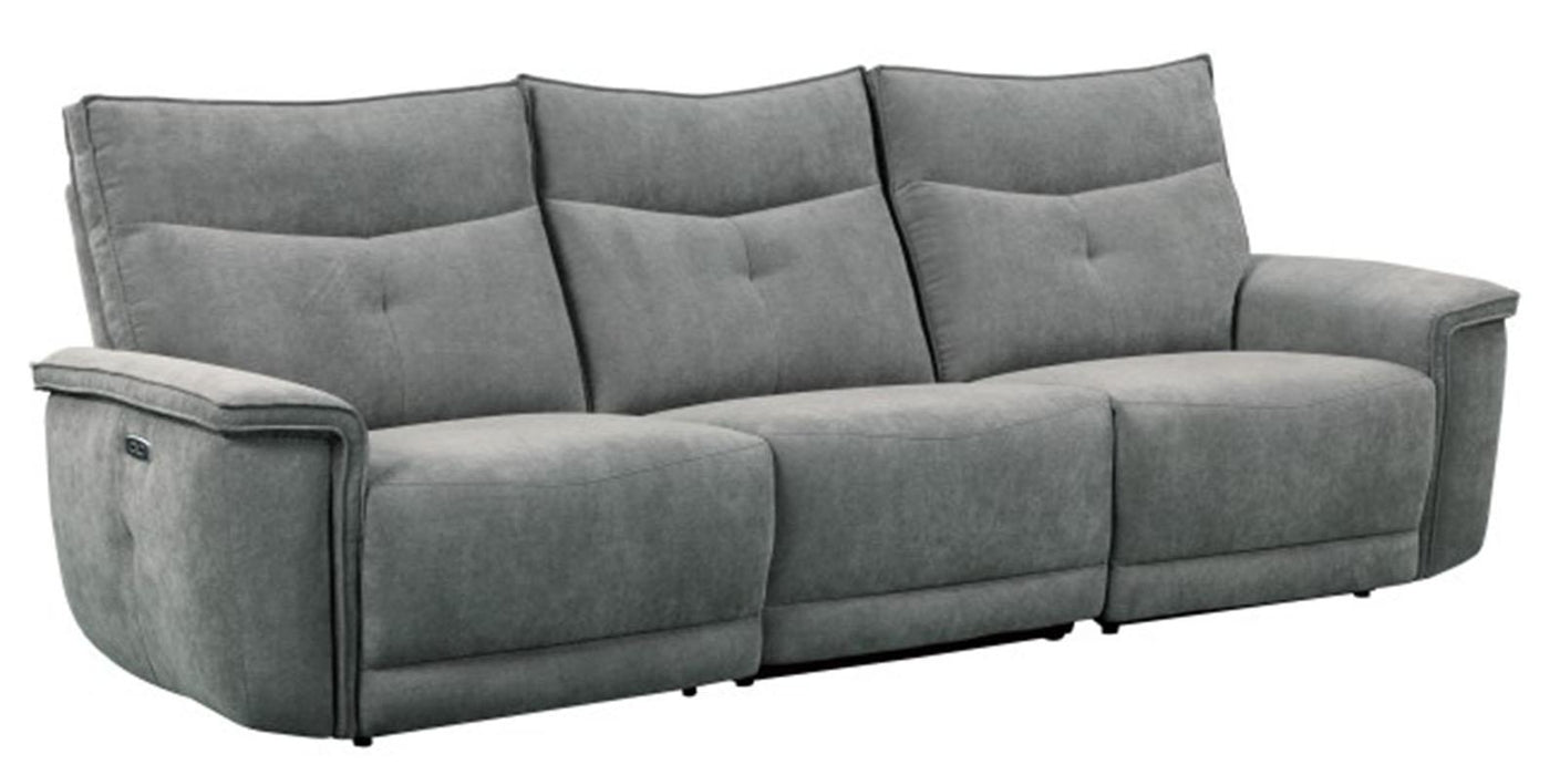 Tesoro Power Double Reclining Sofa w/ Power Headrests in Dark Gray