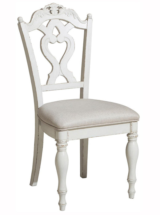 Cinderella Chair in Antique White with Grey Rub-Through