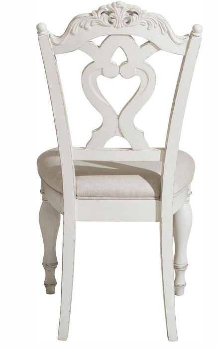 Cinderella Chair in Antique White with Grey Rub-Through