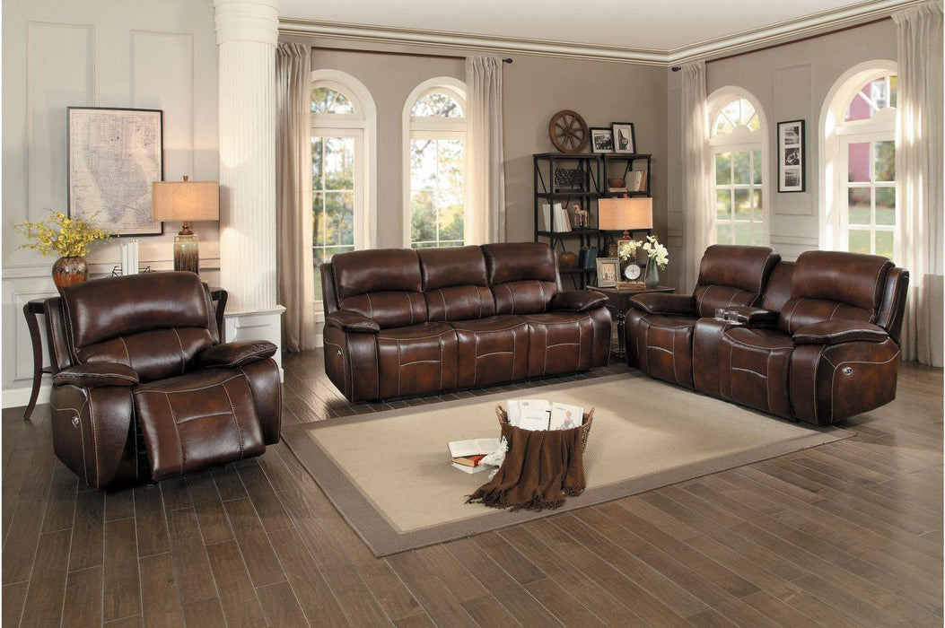 Mahala Double Reclining Sofa in Brown 8200BRW-3PW