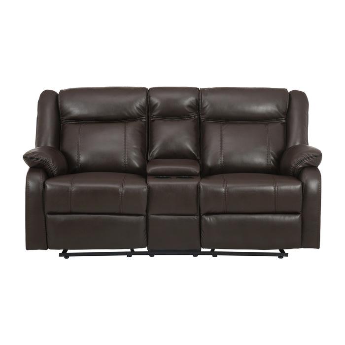 Jude Double Glider Recliner Loveseat in Brown 8201BRW-2 image