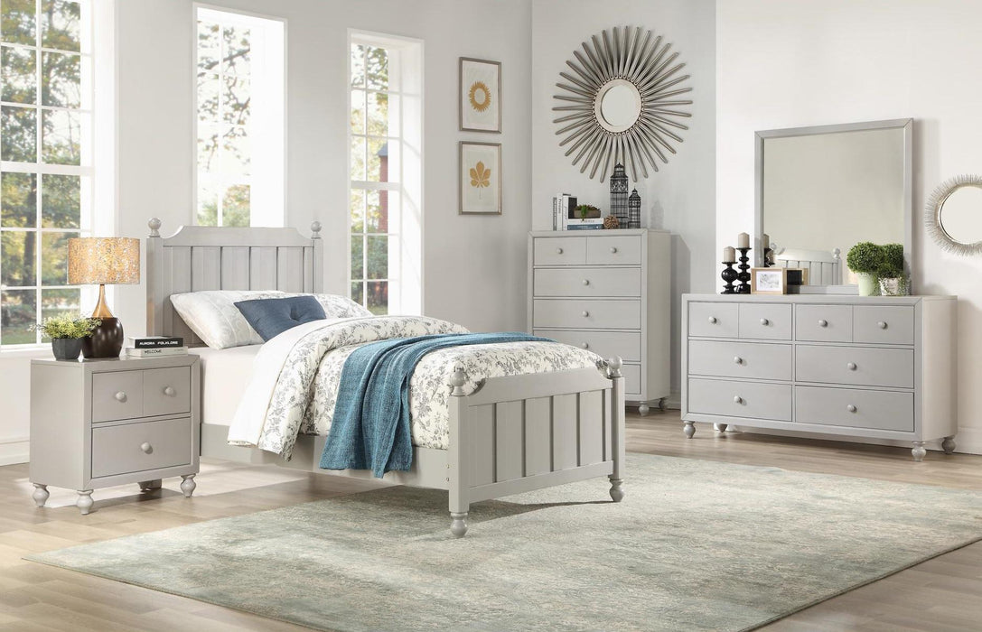 Wellsummer Twin Panel Bed in Gray 1803GYT-1*