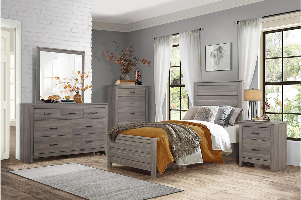 Waldorf Twin Panel Bed In Dark Gray 1902T-1*